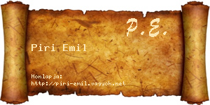 Piri Emil névjegykártya