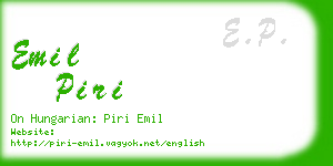emil piri business card
